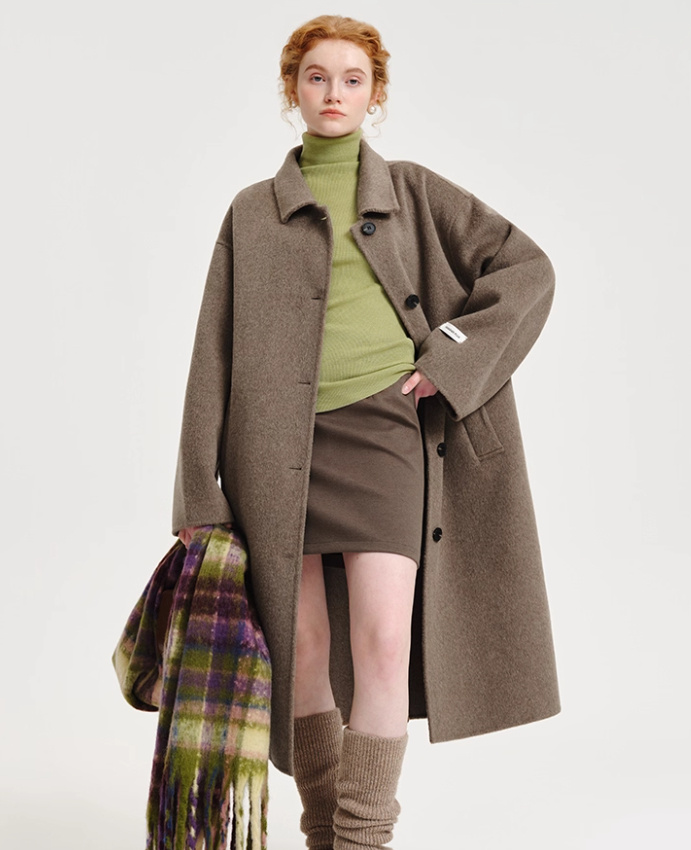 Double-sided Cashmere Lapel Wide Woolen Coat - Image 3