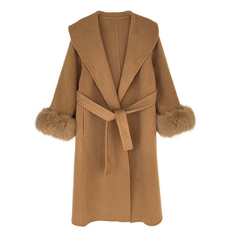 Double-sided Mink Cashmere Large Lapel Long Coat - Image 5
