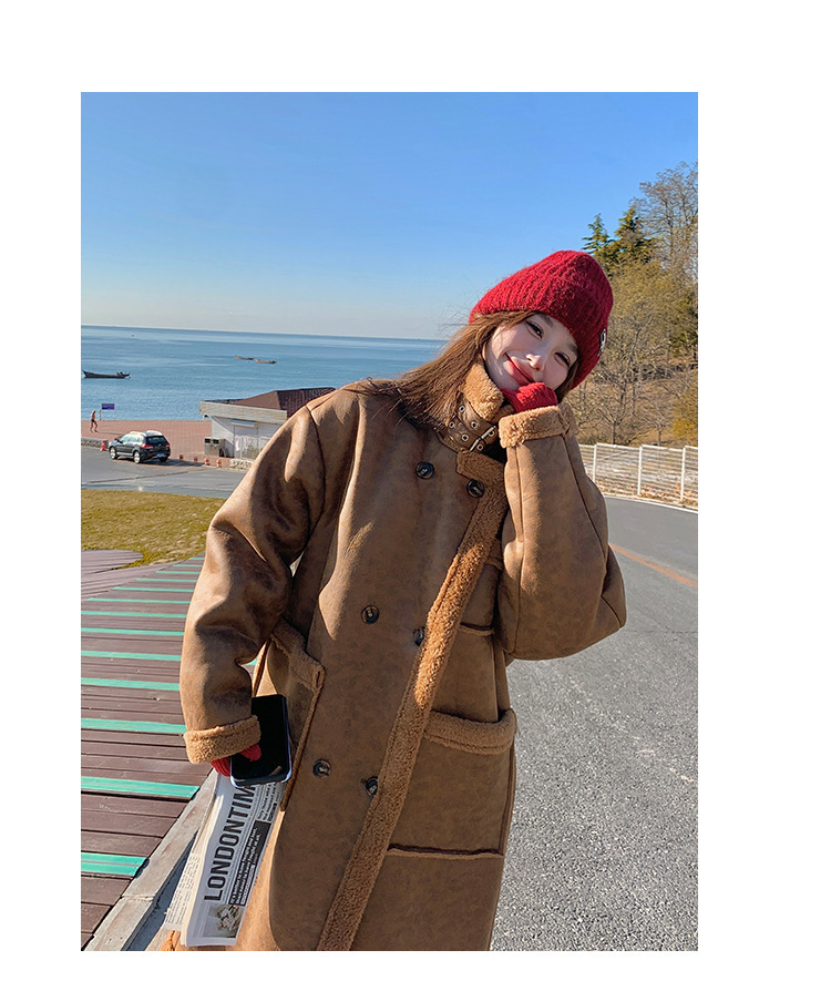 Women's Winter Double-sided Lamb Wool Coat Overcoat - Image 9