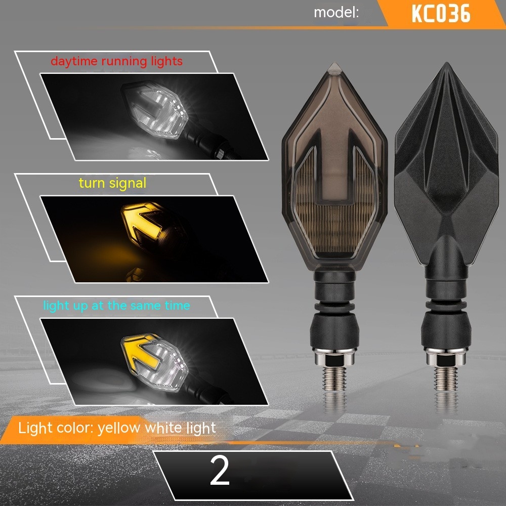 Motorcycle Arrow-shaped Light Guide Two-color LED Turn Signal Daytime Running Lamp - Image 7