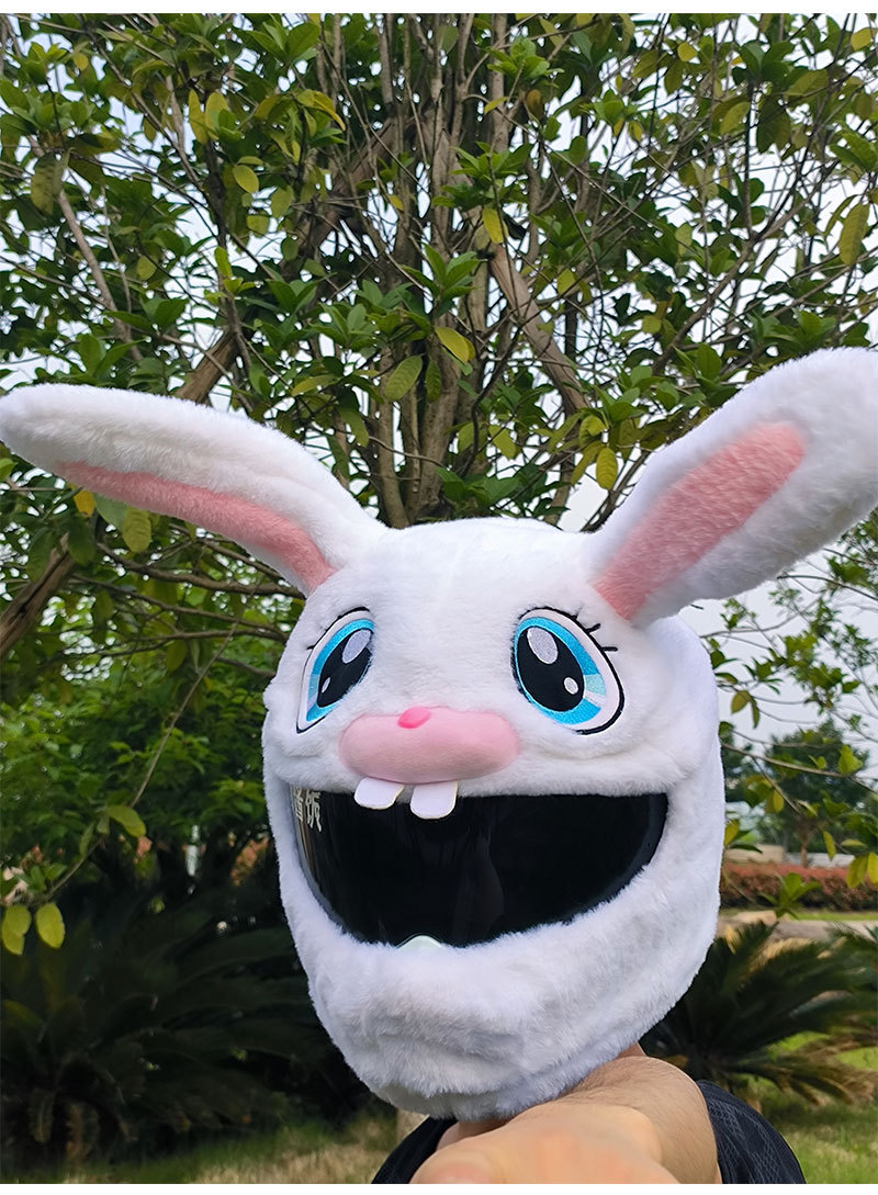 Decorative Rabbit Head Hat Protective Cover Warm Plush — изображение 4