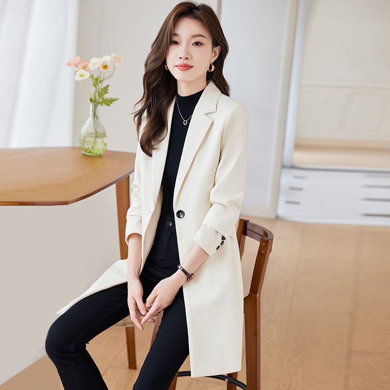 Black Mid-length Suit Trench Coat Coat For Women - Image 2