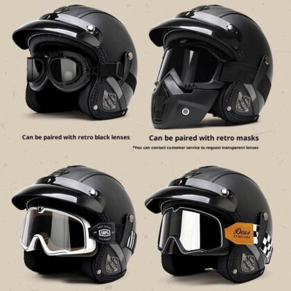 Motorcycle Helmet 3C Certified Retro Electric Car