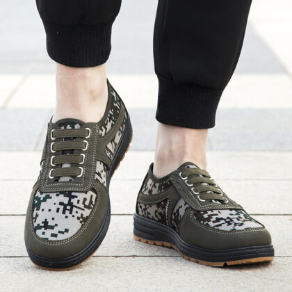 Men's Labor Insurance Tendon Bottom Camouflage Canvas Shoes