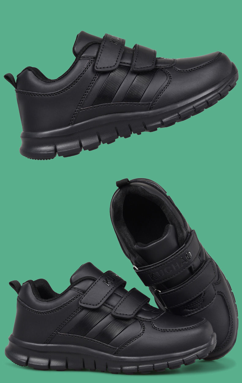 Boys' Shoes, Sports Shoes, Waterproof, Non-slip, Deodorant, Children's Black Shoes - Image 5