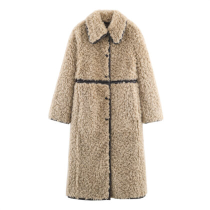 Women's Elegant Fleece Long Overcoat Outerwear
