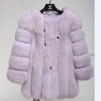 Fox Fur Mid-length Coat For Women
