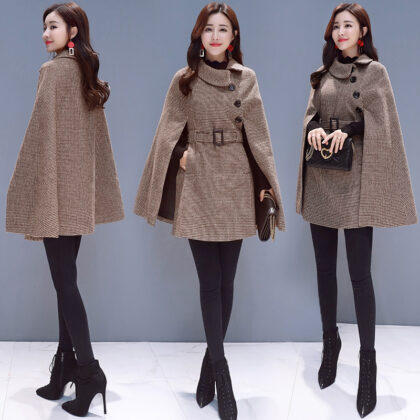 Shawl cloak woolen coat