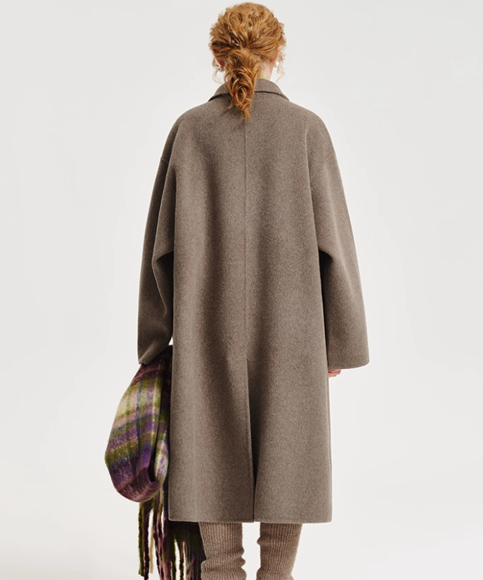 Double-sided Cashmere Lapel Wide Woolen Coat - Image 2