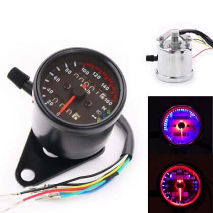 12V Motorcycle Two-way Odometer Meter Led Backlight