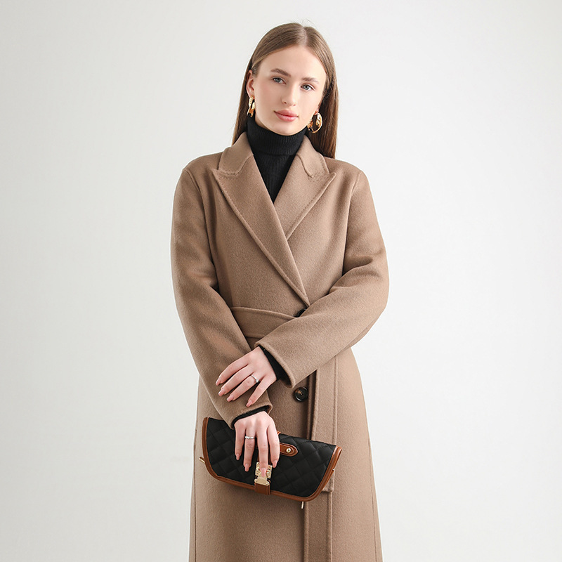 Women's Mid-length Woolen Wool Overcoat Coat - Image 9