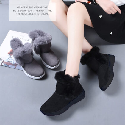 Women's Winter Fleece Thickened Warm Flat Snow Boots