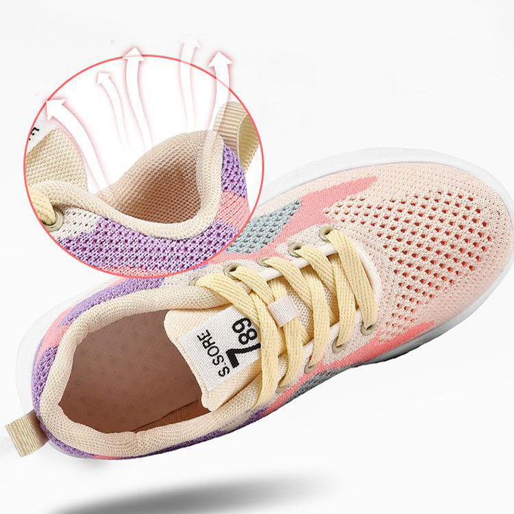Casual Colorblock Lace-up Sneakers Women Versatile Breathable Lightweight Walking Running Shoes - Image 6