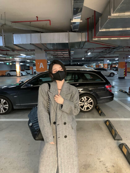 Temperament Commuter Outline Touching Character Pattern Wool Coat Suit Women