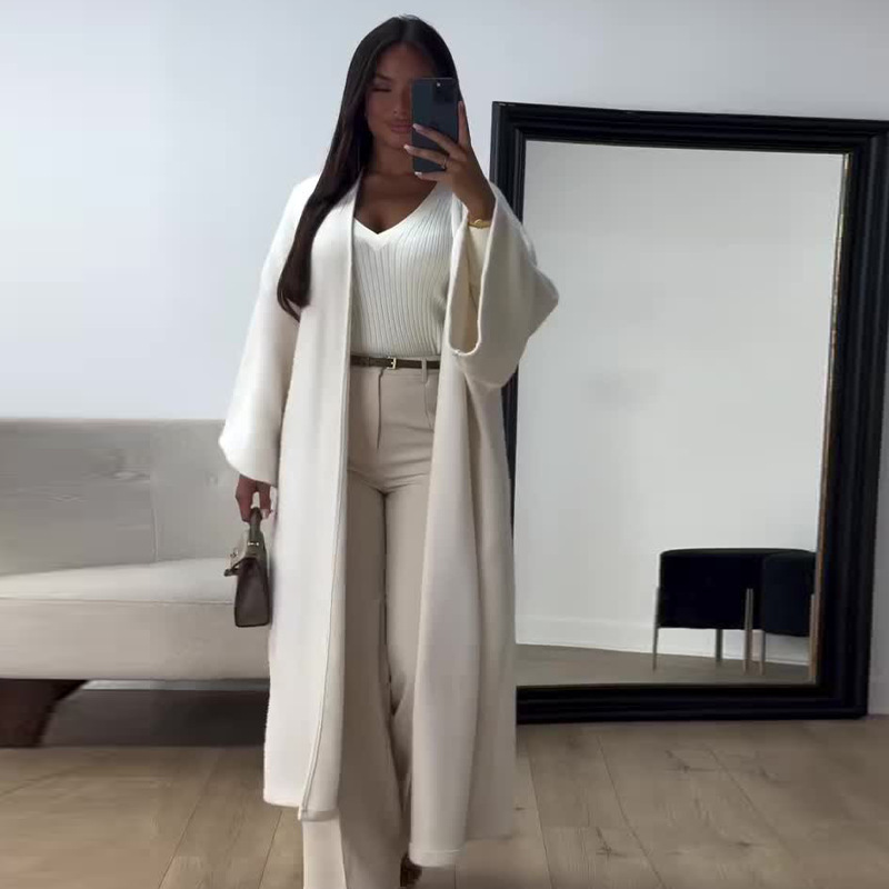 Autumn New Lazy Wind Loose Mid-length Cardigan Coat - Image 5