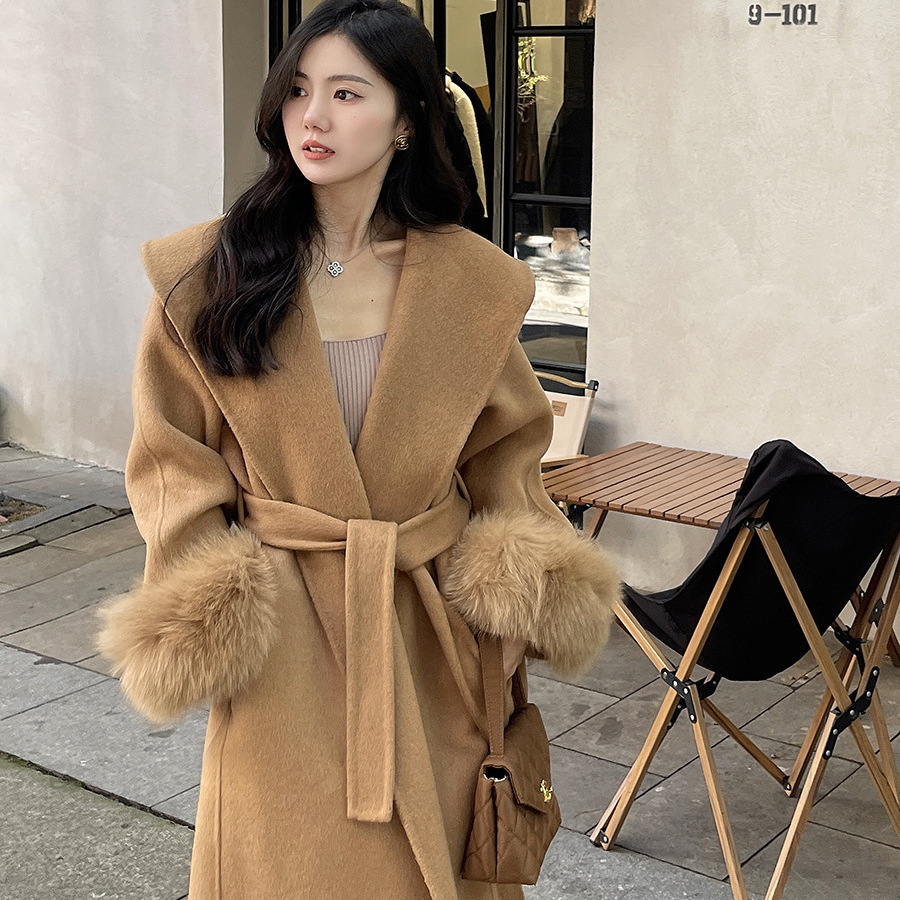 Double-sided Mink Cashmere Large Lapel Long Coat - Image 2