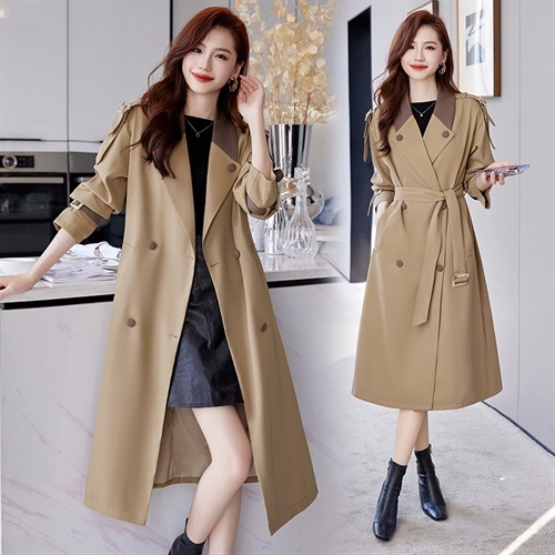 Trench Coat Women's Mid-length Casual Fashion Over The Knee Overcoat - Image 4
