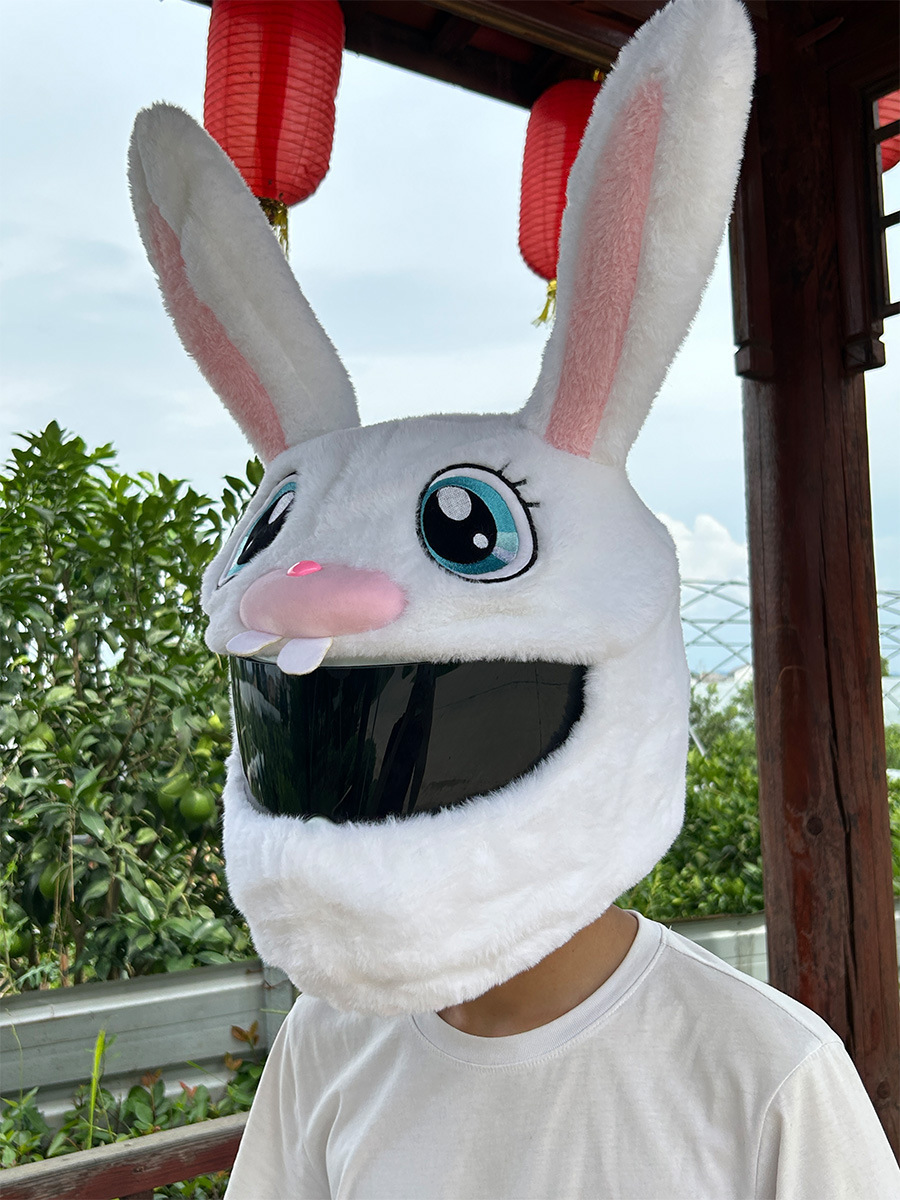 Decorative Rabbit Head Hat Protective Cover Warm Plush — изображение 6