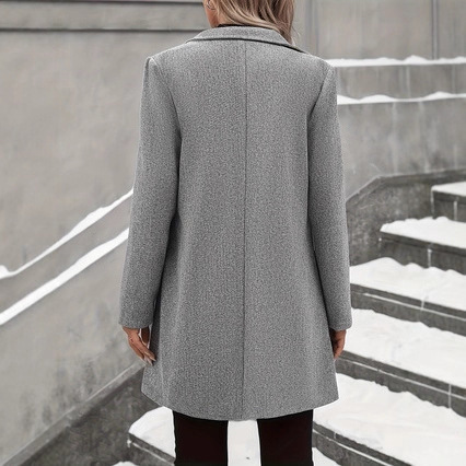 Autumn And Winter Leisure Fashion Long Woolen Long Sleeves Thermal Woolen Coat - Image 2