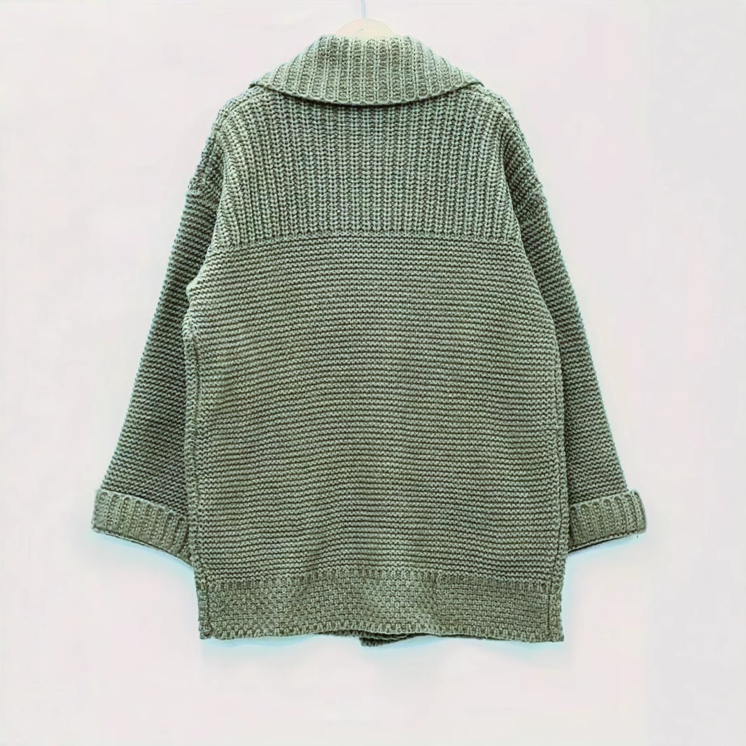 Elegant Polo Collar Plus Size Women's Coat - Image 6