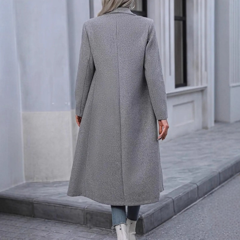 Woolen Long Slim-fit Women's Coat - Image 4