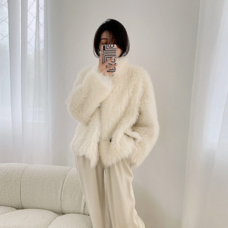 Women's Wool Coat Imitation Lamb Fur All-match Loose Sheep Curly Coat – Bild 2