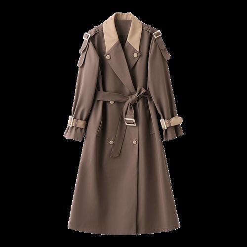 Trench Coat Women's Mid-length Casual Fashion Over The Knee Overcoat - Image 5